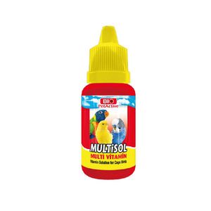 قطره مولتی ویتامین پرنده بایو پت اکتیو مدل multisol حجم 30 میلی لیتر